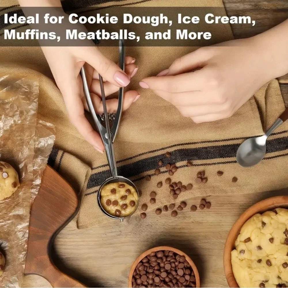 Stainless Steel Cookie Scoop, 3 Tablespoon Scoop for Baking, Ice Cream, Cookies